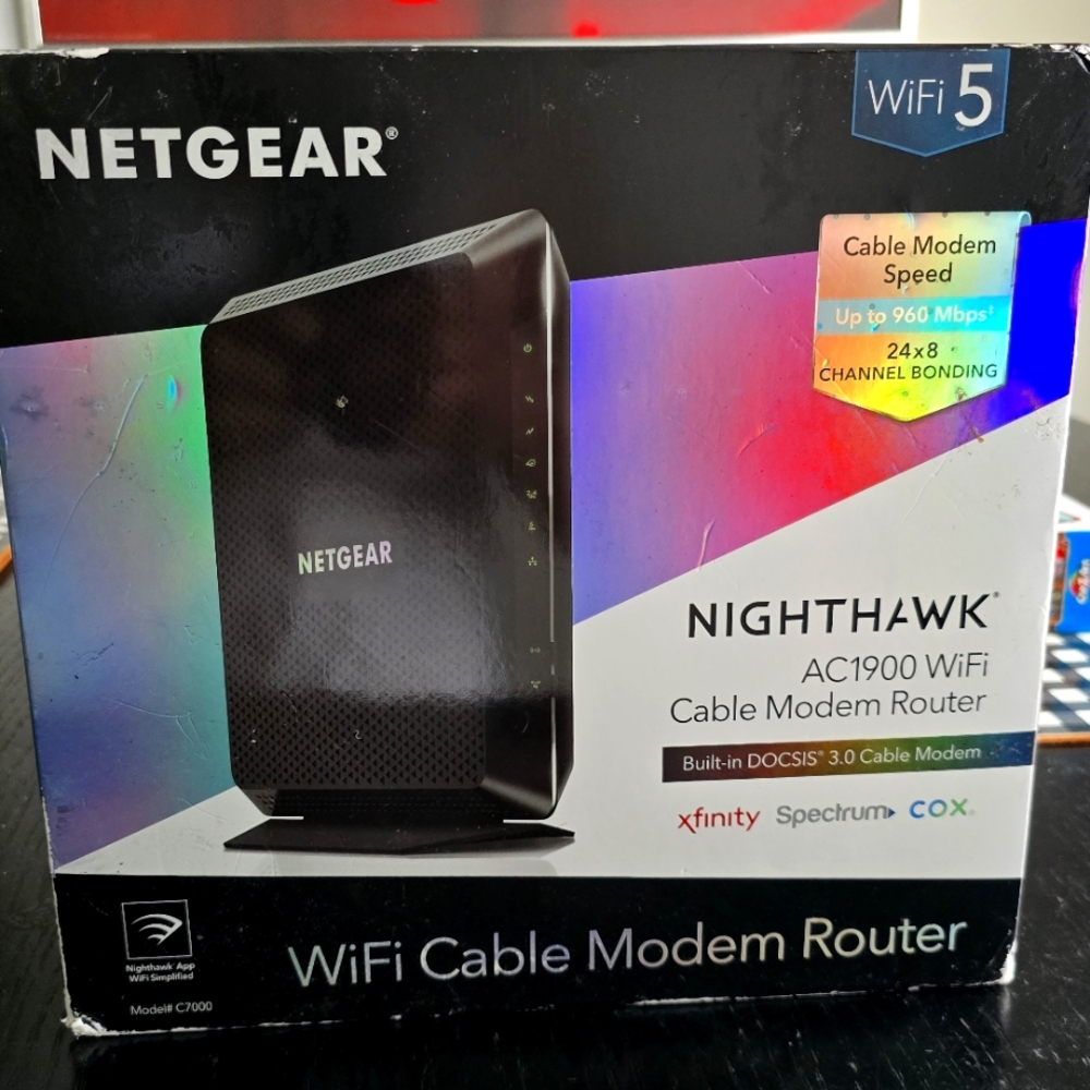 Netgear Black Modem-Router Combo for Seamless Networking ( NWOT)